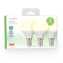 Nedis LBE14G452P3 LED-Lamp E14 | G45 | 4.9 W | 470 lm | 2700 K | Warm Wit | Frosted | 3 Stuks
