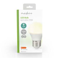 Nedis LBE27G452 LED-Lamp E27 | G45 | 4.9 W | 470 lm | 2700 K | Warm Wit | 1 Stuks