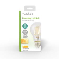 Nedis LBFE27A602 LED-Filamentlamp E27 | A60 | 7 W | 806 lm | 2700 K | Warm Wit | Aantal lampen in verpakking: 1 Stuks