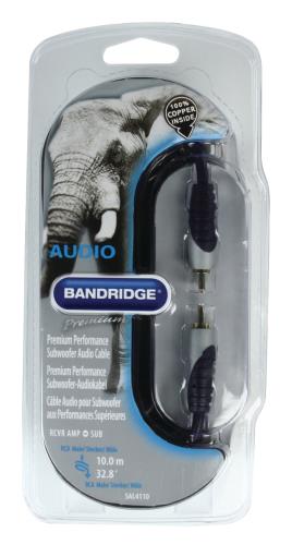 Bandridge SAL4110 Topkwaliteit Audiokabel voor Subwoofer 10.0 m
