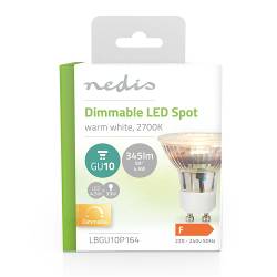 Nedis LBGU10P164 LED-Lamp GU10 | Spot | 4.5 W | 345 lm | 2700 K | Warm Wit | Aantal lampen in verpakking: 1 Stuks