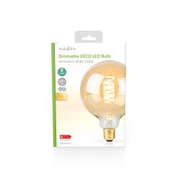 Nedis LBDE27G125GD LED-Filamentlamp E27 | G125 | 3.8 W | 250 lm | 2100 K | Extra Warm Wit | Aantal lampen in verpakki...