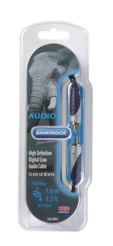 Bandridge SAL4801 Topkwaliteit Digitale Coax-Audiokabel 1.0 m