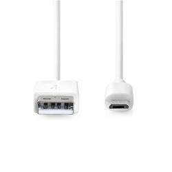 Nedis CCGB60500WT10 USB-Kabel | USB 2.0 | USB-A Male | USB Micro-B Male | 480 Mbps | Vernikkeld | 1.00 m | Rond | PVC...