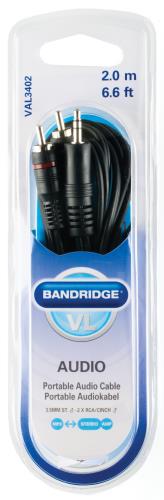 Bandridge VAL3402 Draagbare Audio Kabel 2.0 m