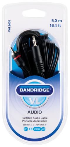 Bandridge VAL3405 Draagbare Audio Kabel 5.0 m