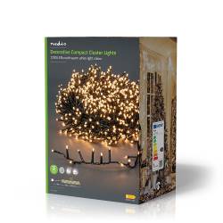 Nedis CLCC1200 Decoratieve Verlichting | Compacte cluster | 1200 LED's | Warm Wit | 24.00 m | Licht effecten: 7 | Bin...