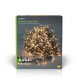 Nedis CLCS1512 Decoratieve Verlichting | Cluster | 1512 LED's | Warm Wit | 11.00 m | Licht effecten: 7 | Binnen & Bui...