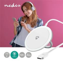 Nedis WCHAQM250SI Draadloze Oplader | Staand | 5 / 7.5 / 10 / 15 W | 1 / 1.1 / 1.67 / 2 A | Inclusief kabel | USB Typ...