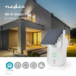 Nedis WIFIPO120EWT SmartLife Smart Stekker | Wi-Fi | IP44 | Energiemeter | 3680 W | France / Type-E (CEE 7/6) | -30 -...