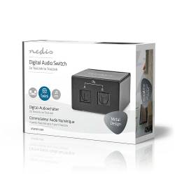 Nedis ASWI2512BK Digitale Audio-Switch | 2-wegs | Input: DC Power / 2x TosLink | Output: TosLink Female | Manueel / S...