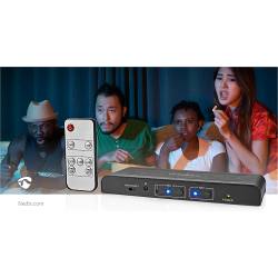 Nedis VEXT3480AT HDMI™-Extractor | HDMI™ Input | TosLink Female / 2x HDMI™ Output / 2x RCA / 3.5 mm | Maximale resolu...