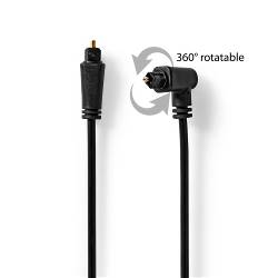 Nedis CAGP25200BK10 Optische Audiokabel | TosLink Male | TosLink Male | Draaibaar | 1.00 m | Rond | PVC | Zwart | Env...