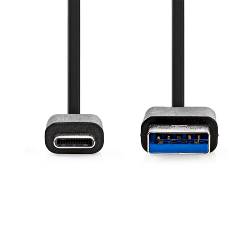 Nedis CCGW61600BK10 USB-Kabel | USB 3.2 Gen 1 | USB-A Male | USB-C™ Male | 5 Gbps | Vernikkeld | 1.00 m | Rond | PVC ...