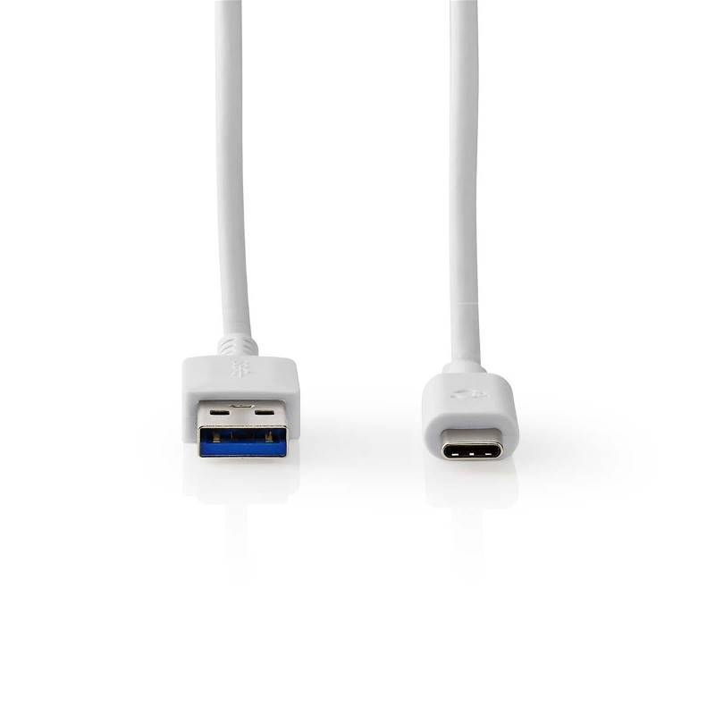 Nedis CCGW61600WT10 USB-Kabel | USB 3.2 Gen 1 | USB-A Male | USB-C™ Male | 5 Gbps | Vernikkeld | 1.00 m | Rond | PVC ...