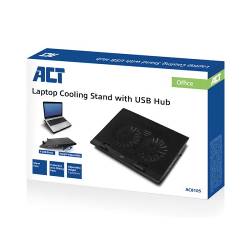 Act Laptop stand met fan and 4-port usb hub (4)