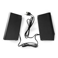 Nedis GSPR31020BK Gaming Speaker | Speaker-kanalen: 2.0 | USB Gevoed | 3,5 mm Male | 18 W | LED | Volumebediening