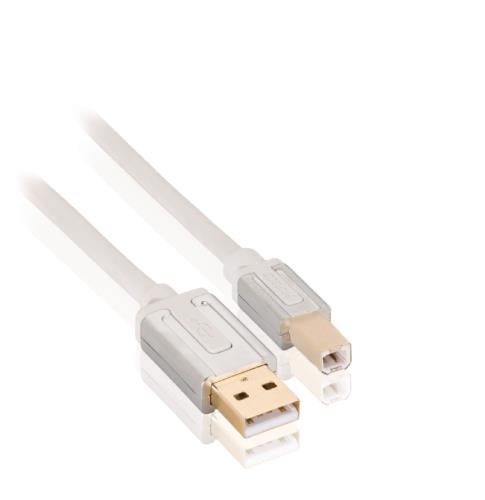 Profigold PROM4102 USB 2.0-kabel A male - B male 2,00 m wit