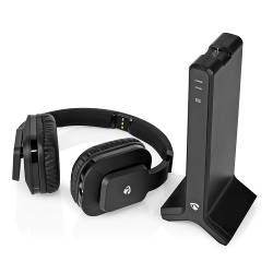 Nedis HPRF321BK Draadloze TV-Koptelefoon | RF | Over-Ear | Maximale batterijduur: 8 hrs | 25 m | Digitale Audio | Laa...