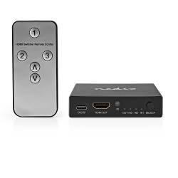 Nedis VSWI3493AT HDMI™-Switch | 3 poort(en) | 3x HDMI™ Input | HDMI™ Output | 8K@60Hz | 45 Gbps | Afstandbestuurbaar ...