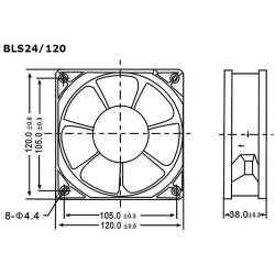 Velleman Ventilator 24vdc glijlager 120 x 120 x 38mm (2)