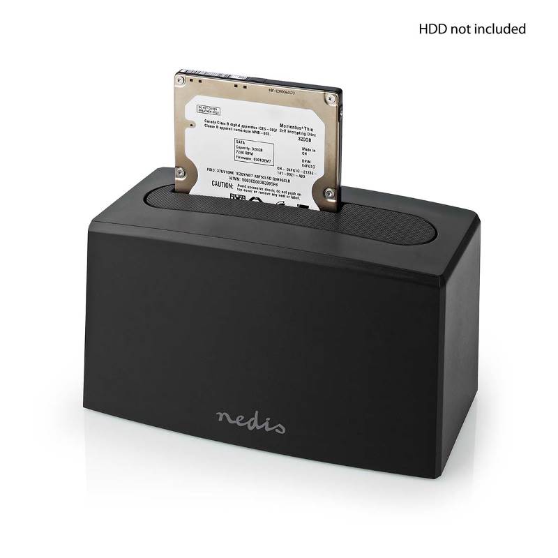 Nedis HDDUSB3210BK Docking Station voor Harde Schijf | USB 3.2 Gen1 | USB Type-A | 1 Schijf | 2.5 / 3.5 " | USB 3.2 G...