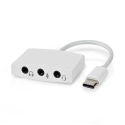 Nedis CCGB65900WT01 USB-C™ Adapter | USB 2.0 | USB-C™ Male | 3,5 mm Female | 0.10 m | Rond | Vernikkeld | ABS / PVC |...