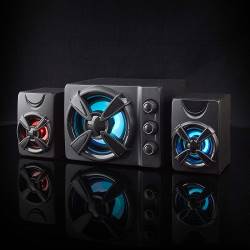 Nedis GSPR31021BK Gaming Speaker | Speaker-kanalen: 2.1 | USB Gevoed | 3,5 mm Male | 33 W | LED | Volumebediening