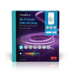 Nedis WIFILSC20CRGB SmartLife LED Strip | Wi-Fi | RGB / Warm tot koel wit | COB | 2.00 m | IP20 | 2700 - 6500 K | 650...