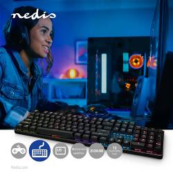 Nedis GKBDM110BKUS Bedraad Gaming Toetsenbord | USB Type-A | Mechanische Toetsen | LED | QWERTY | US Internationaal |...