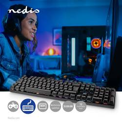 Nedis GKBDM110BKND Bedraad Gaming Toetsenbord | USB Type-A | Mechanische Toetsen | LED | QWERTY | Scandinavisch | USB...