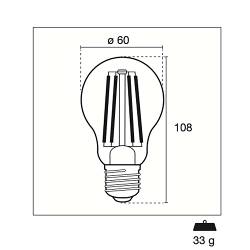 Century ING3-122727 LED Vintage Filament Lamp E27 Globe 11 W 1521 lm 2700 K