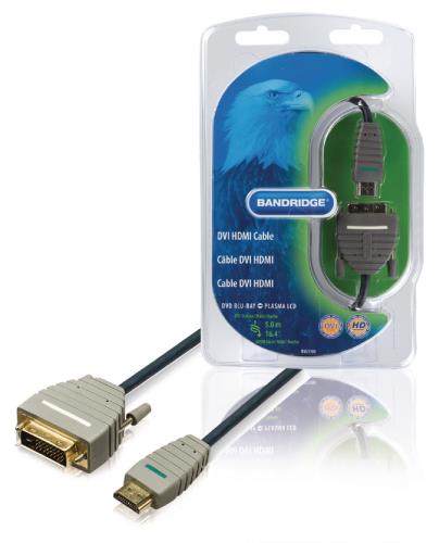 Bandridge BVL1105 DVI naar Hoge Snelheids HDMI Kabel 5.0 m