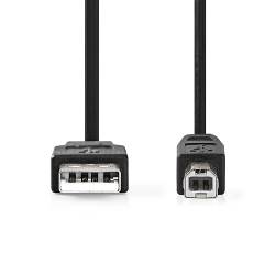 Nedis CCGL60100BK20 USB-Kabel | USB 2.0 | USB-A Male | USB-B Male | 10 W | 480 Mbps | Vernikkeld | 2.00 m | Rond | PV...