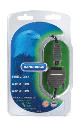 Bandridge BVL1105 DVI naar Hoge Snelheids HDMI Kabel 5.0 m