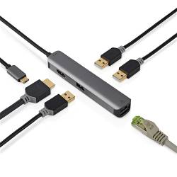 Nedis CCBW64210AT02 USB Multi-Port Adapter | USB 3.2 Gen 1 | USB-C™ Male | HDMI™ Female / RJ45 Female / 3x USB-A Fema...