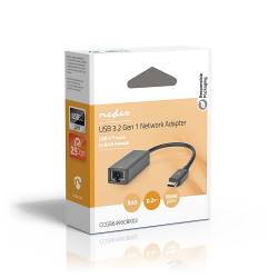 Nedis CCGB64960BK02 USB-netwerkadapter | USB 3.2 Gen 1 | 2.5 Gbps | USB-C™ Male | RJ45 Female | 0.20 m | Rond | Verni...