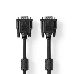 Nedis CCGL59000BK100 VGA-Kabel | VGA Male | VGA Male | Vernikkeld | Maximale resolutie: 1280x768 | 10.0 m | Rond | AB...