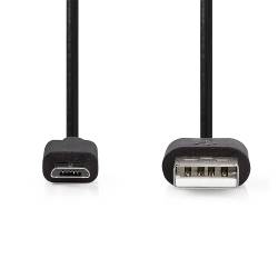 Nedis CCGL60500BK05 USB-Kabel | USB 2.0 | USB-A Male | USB Micro-B Male | 10 W | 480 Mbps | Vernikkeld | 0.50 m | Ron...