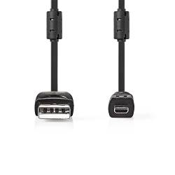 Nedis CCGL60810BK20 USB-Kabel | USB 2.0 | USB-A Male | US-E6 8-pins Male | 480 Mbps | Vernikkeld | 2.00 m | Rond | PV...