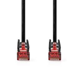 Nedis CCGL85200BK025 CAT6-kabel | RJ45 Male | RJ45 Male | U/UTP | 0.30 m | Rond | PVC | Zwart | Label