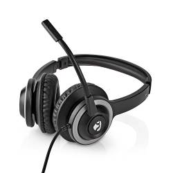 Nedis CHSTU310BK PC-Headset | On-Ear | Stereo | USB Type-A / USB Type-C™ | Inklapbare Microfoon | Zwart