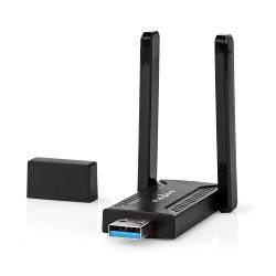 Nedis WSNWA1210BK Netwerk-Dongel | Wi-Fi | AC1200 | 2.4/5 GHz (Dual Band) | USB3.0 | Wi-Fi-snelheid totaal: 1200 Mbps...