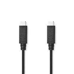 Nedis CCGL64750BK10 USB-Kabel | USB 3.2 Gen 2 | USB-C™ Male | USB-C™ Male | 100 W | 8K@30Hz | 10 Gbps | Vernikkeld | ...