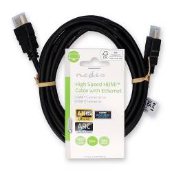 Nedis CVGL34000BK30 High Speed ??HDMI™-Kabel met Ethernet | HDMI™ Connector | HDMI™ Connector | 4K@30Hz | ARC | 10.2 ...