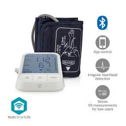 Nedis BTHBP10WT Bloeddrukmeter | Arm | Bluetooth® | LCD-Scherm | 22 - 42 cm | Aanduiding van stil houden / Detectie v...