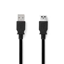 Nedis CCGL61010BK10 USB-Kabel | USB 3.2 Gen 1 | USB-A Male | USB-A Female | 5 Gbps | Vernikkeld | 1.00 m | Rond | PVC...