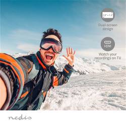 Nedis ACAM51BK Action Cam | 4K@30fps | 16 MPixel | Waterbestendig tot: 30.0 m | 90 min | Wi-Fi | App beschikbaar voor...