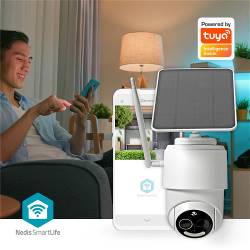 Nedis WIFICBO50WT SmartLife Camera voor Buiten | Wi-Fi | Full HD 1080p | Kiep en kantel | IP65 | Max. batterijduur: 5...