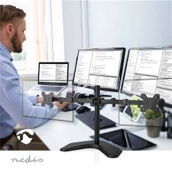 Nedis MMDOSD110BK Monitorbeugel voor Bureaus | 2 Scherm(en) | 15 - 32 " | 75x75 / 100x100 | Draai- en Kantelbaar